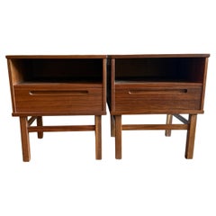 Beautiful pair of mid century danish modern teak nightstands by Nils Jonsson