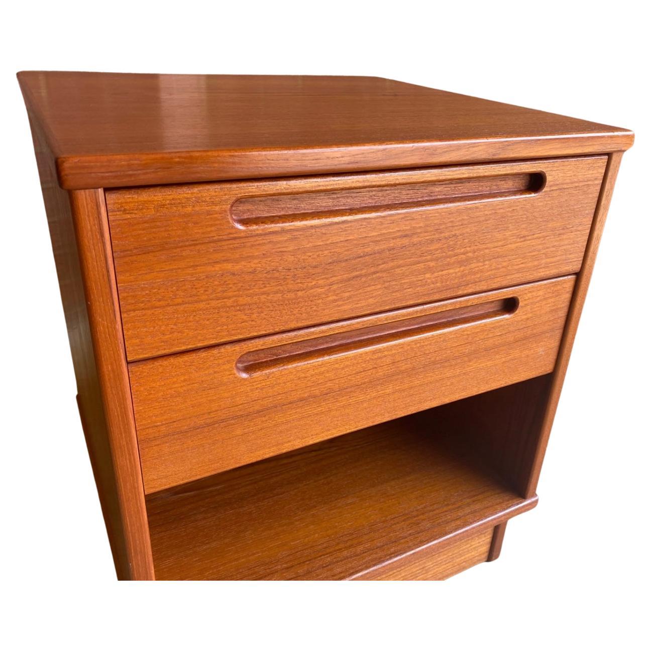 Danish Beautiful pair of mid century danish modern teak nightstands with 2 drawers