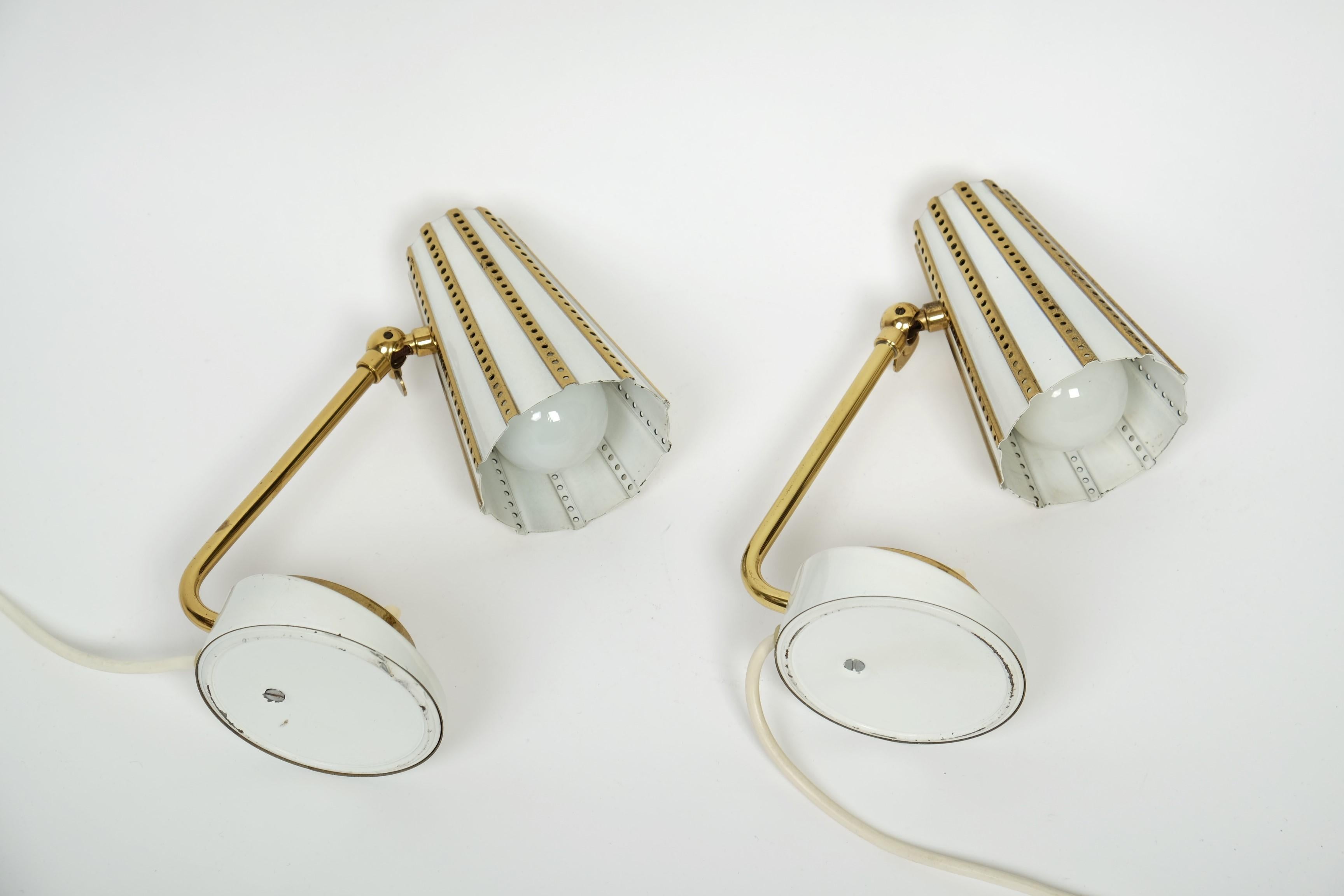 Beautiful Pair Of Midcentury Brass Bedside Table Lamps, Germany 1950s 14