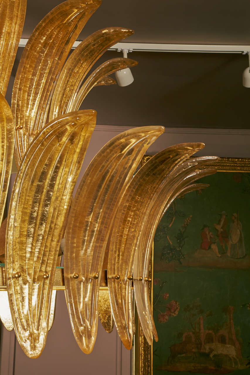 20th Century Beautiful Pair of Murano Glass Chandeliers by Studio Glustin