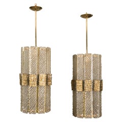 Beautiful Pair of Murano Glass Lanterns