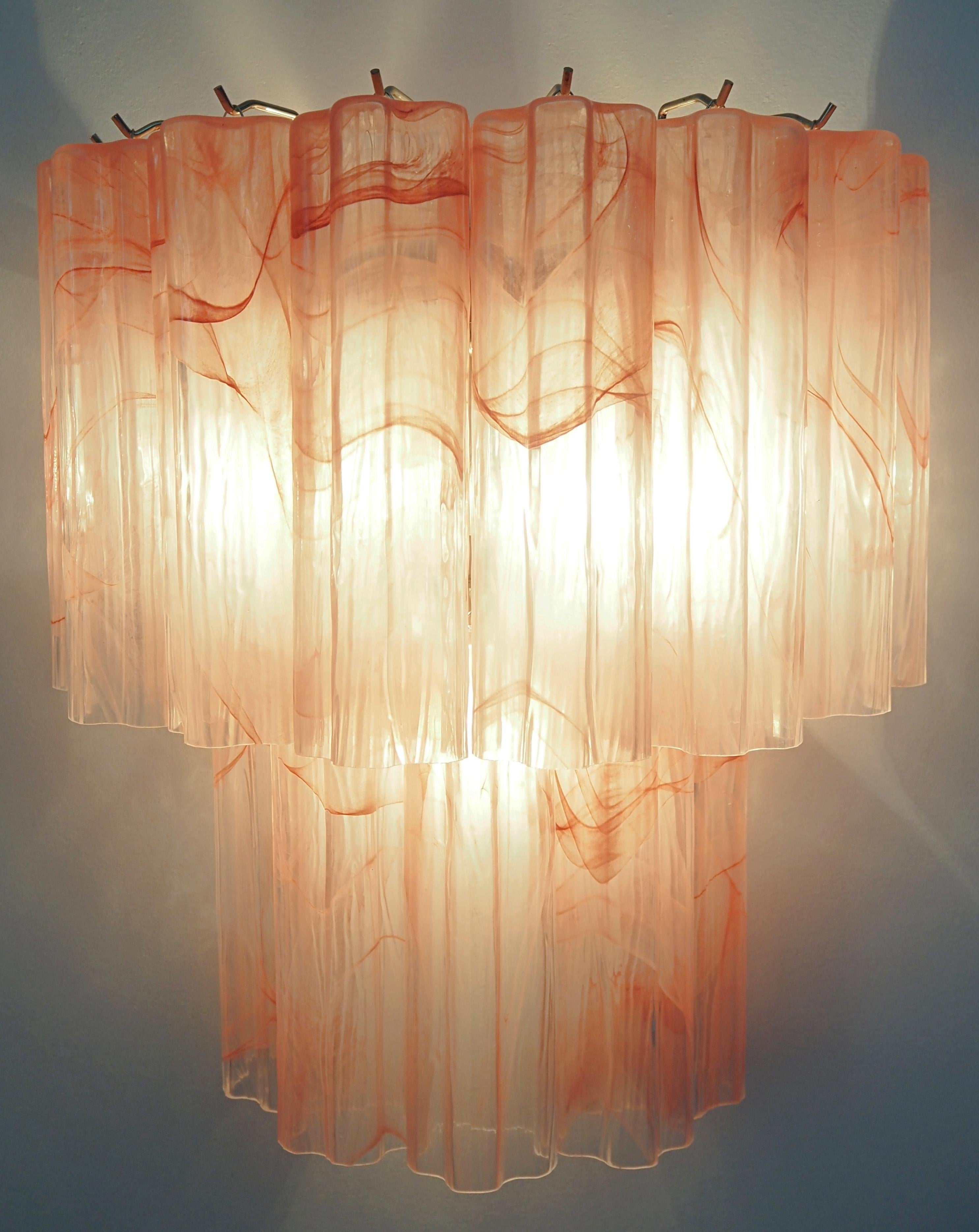 Art Glass Beautiful pair of Murano Glass Wall Sconces For Sale