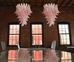 Beautiful Pair of Murano Leaves Chandeliers