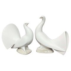 Beautiful Pair of Porcelain Doves by Nao Lladro Spain, 1970s