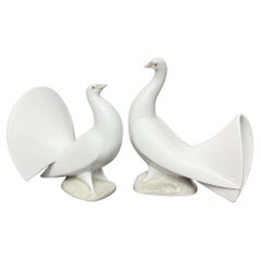 Magnifique paire de colombes en porcelaine de Nao Lladro, Espagne, 1970