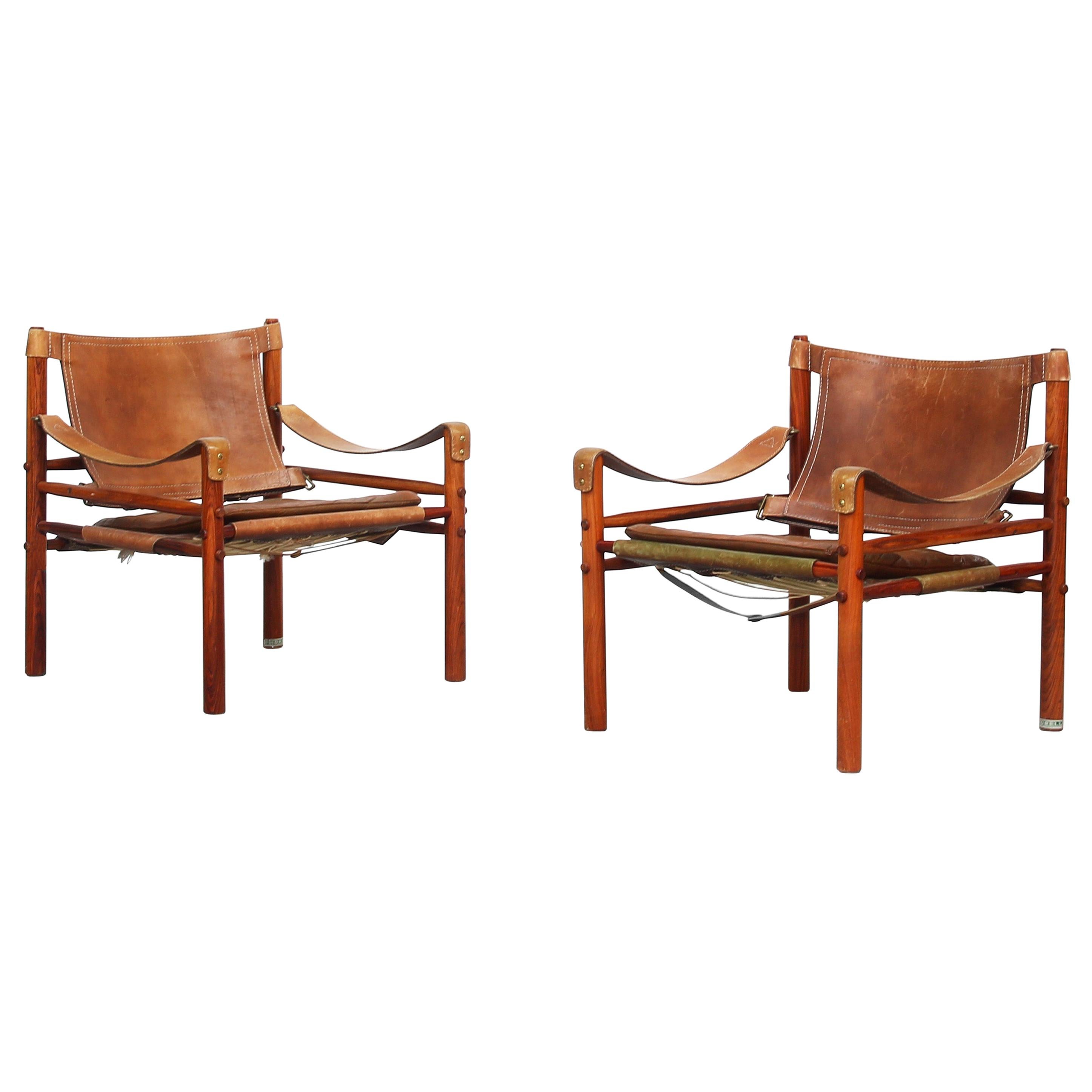 Beautiful pair of Safari Sirocco Chairs by Arne Norell for Norell AB, Sweden