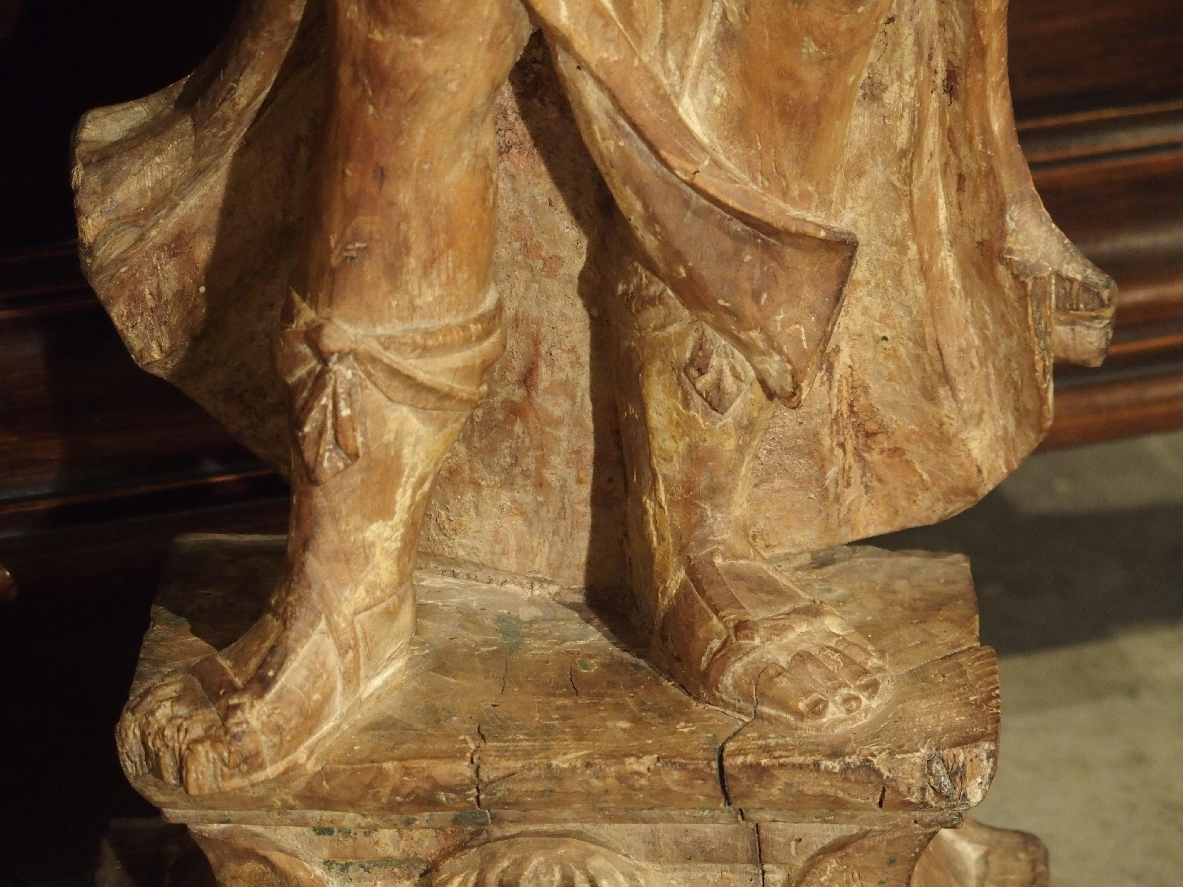 Beautiful Pair of Stripped 17th Century Italian Torchbearer Candleholders 1