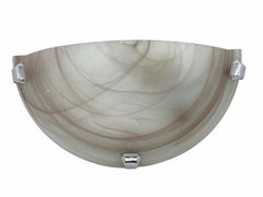 Beautiful Pair of Swirl Glass and Chrome Sconces by Eglo Leutchten, 1980s