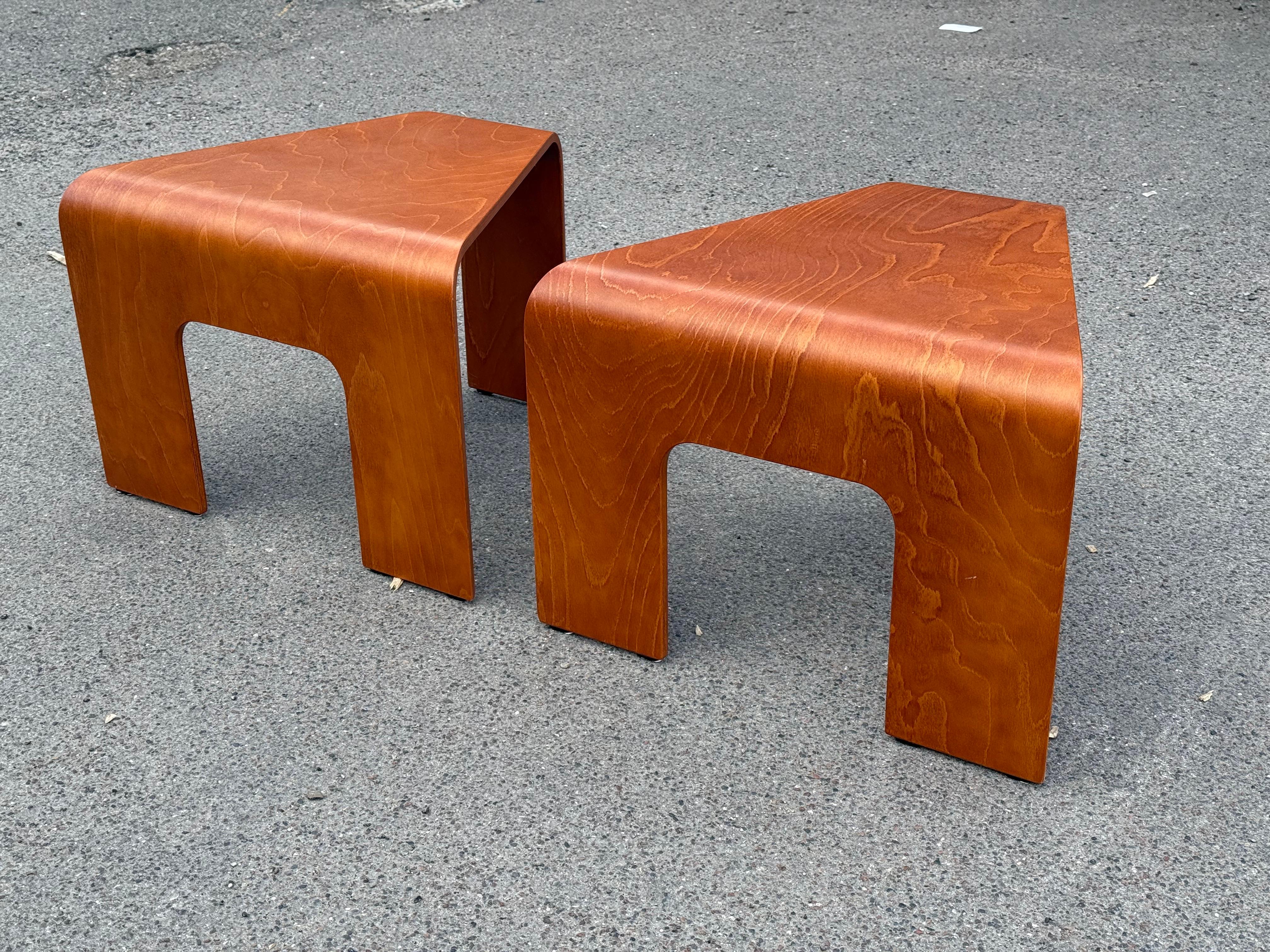 Magnifique paire de tables basses vintage Ekornes Stressless, Norvège 1970's 10