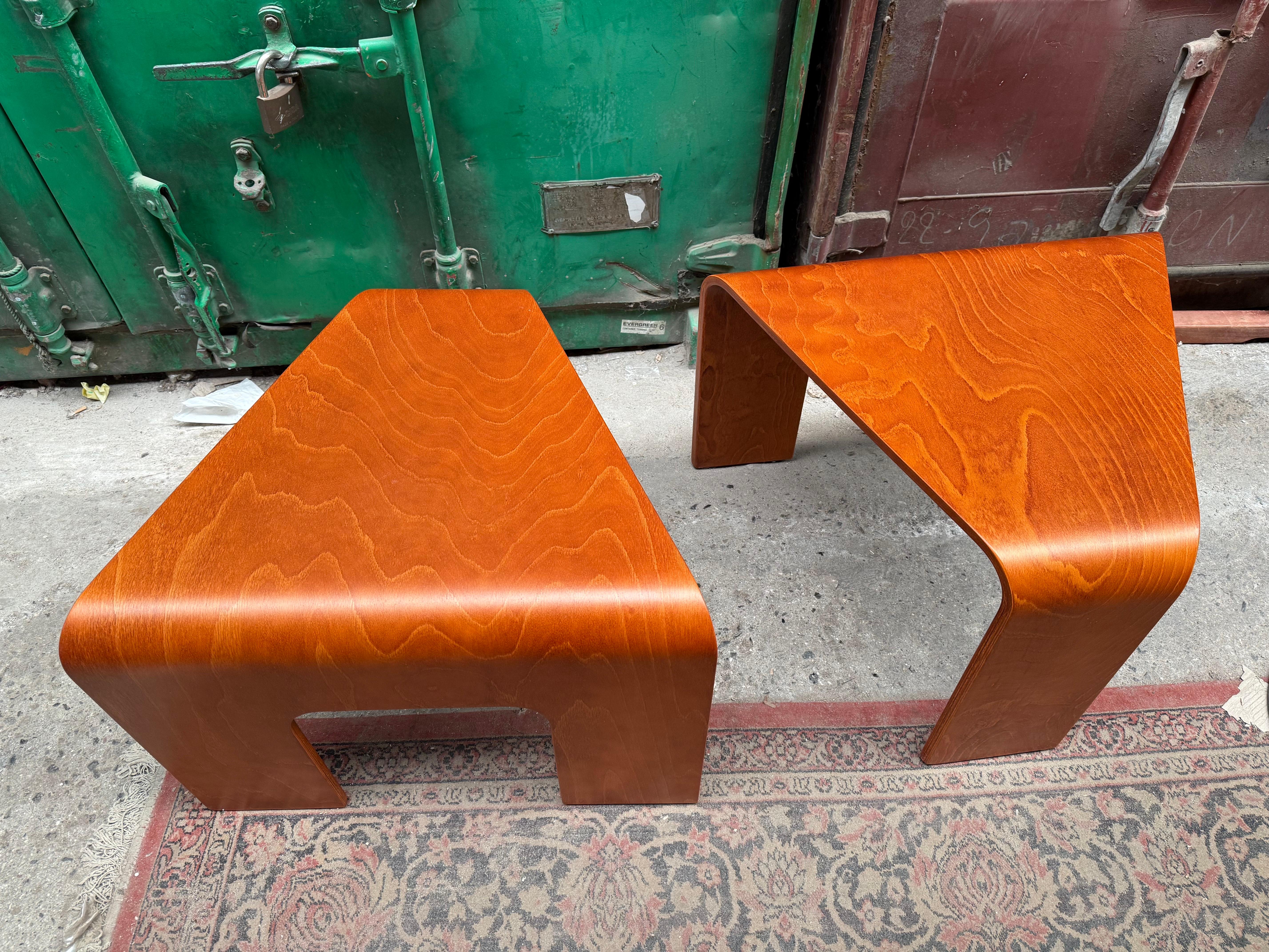 Magnifique paire de tables basses vintage Ekornes Stressless, Norvège 1970's 11