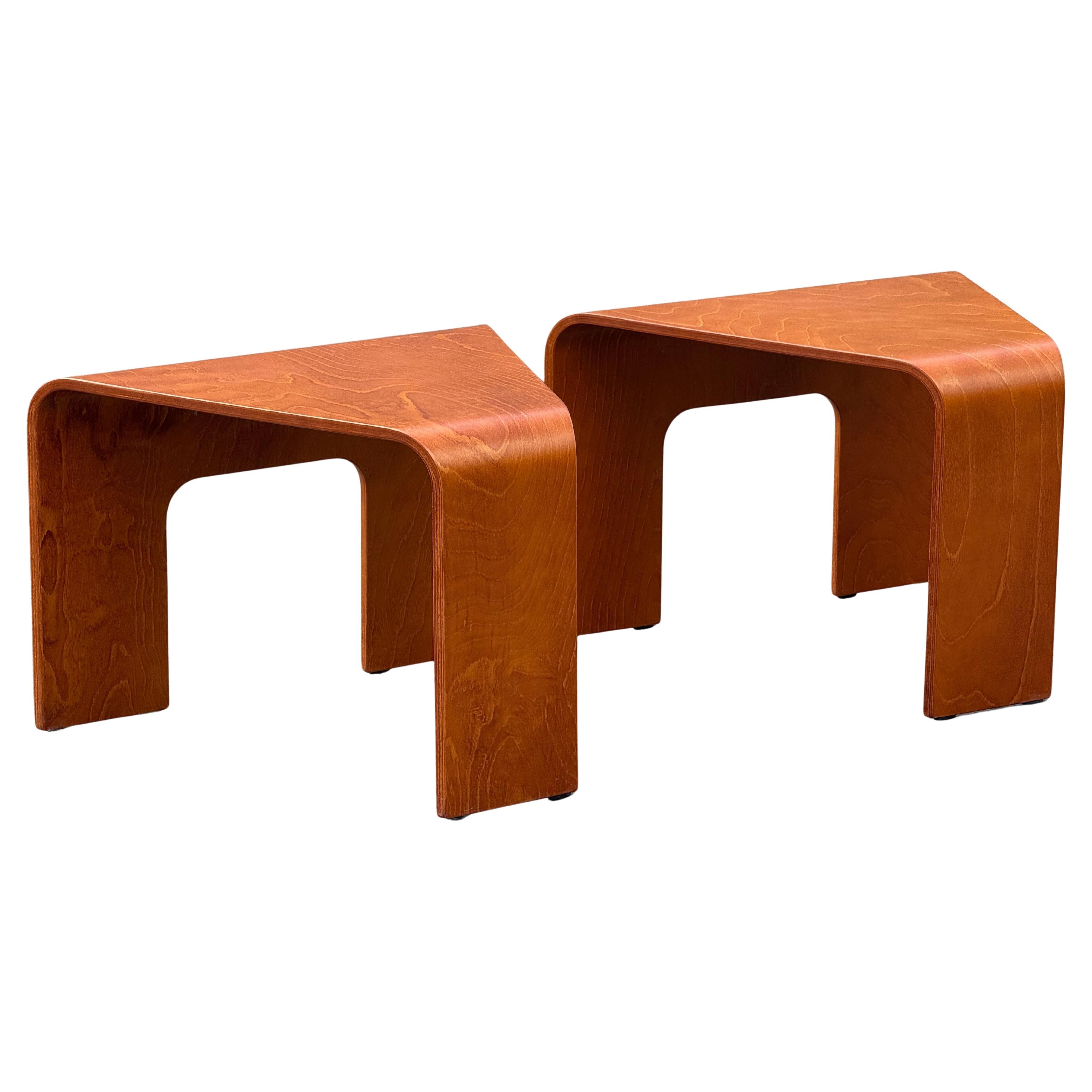 Magnifique paire de tables basses vintage Ekornes Stressless, Norvège 1970's