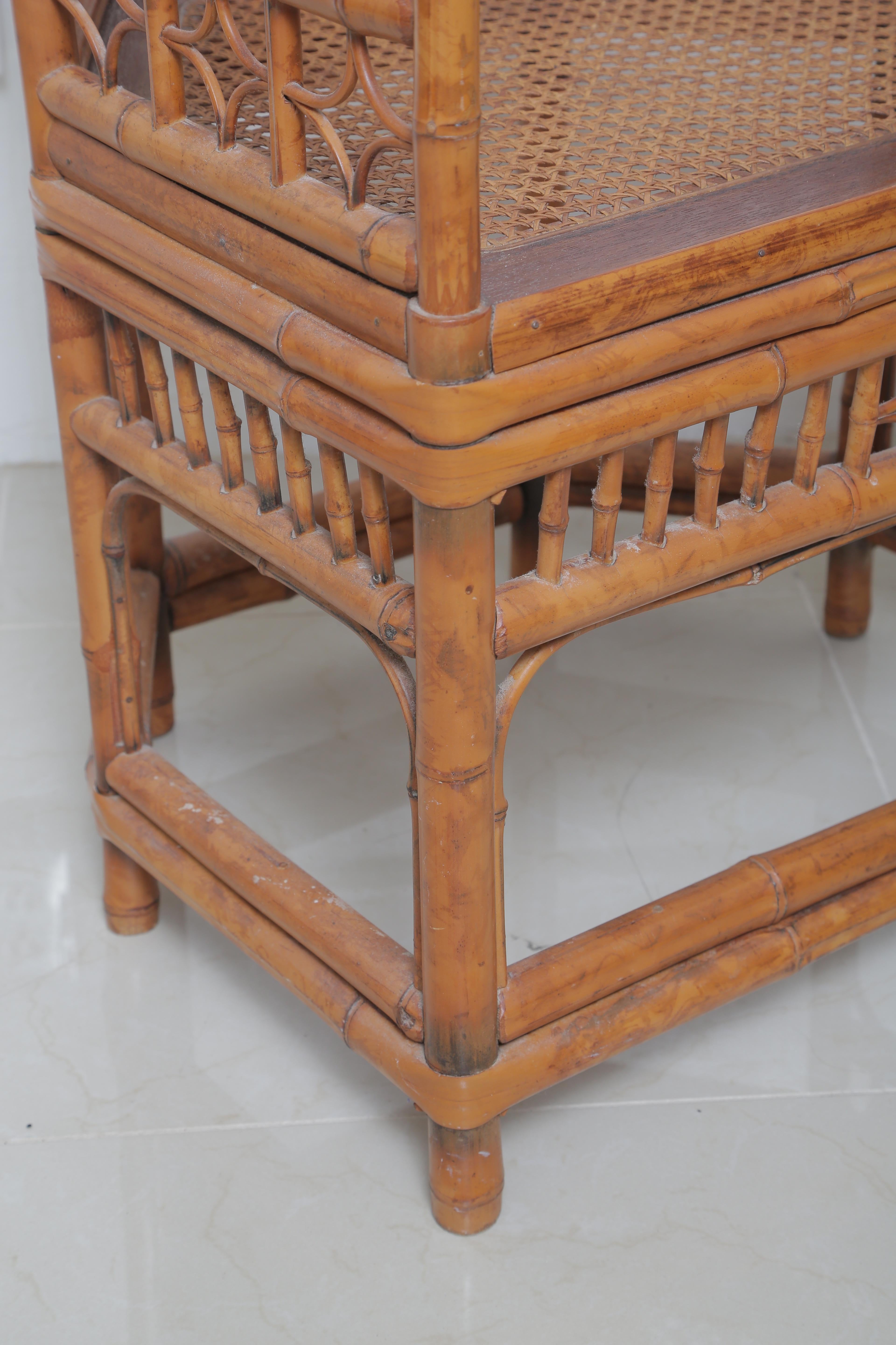 Beautiful Pair of Vintage English Regency Bamboo Chairs 1