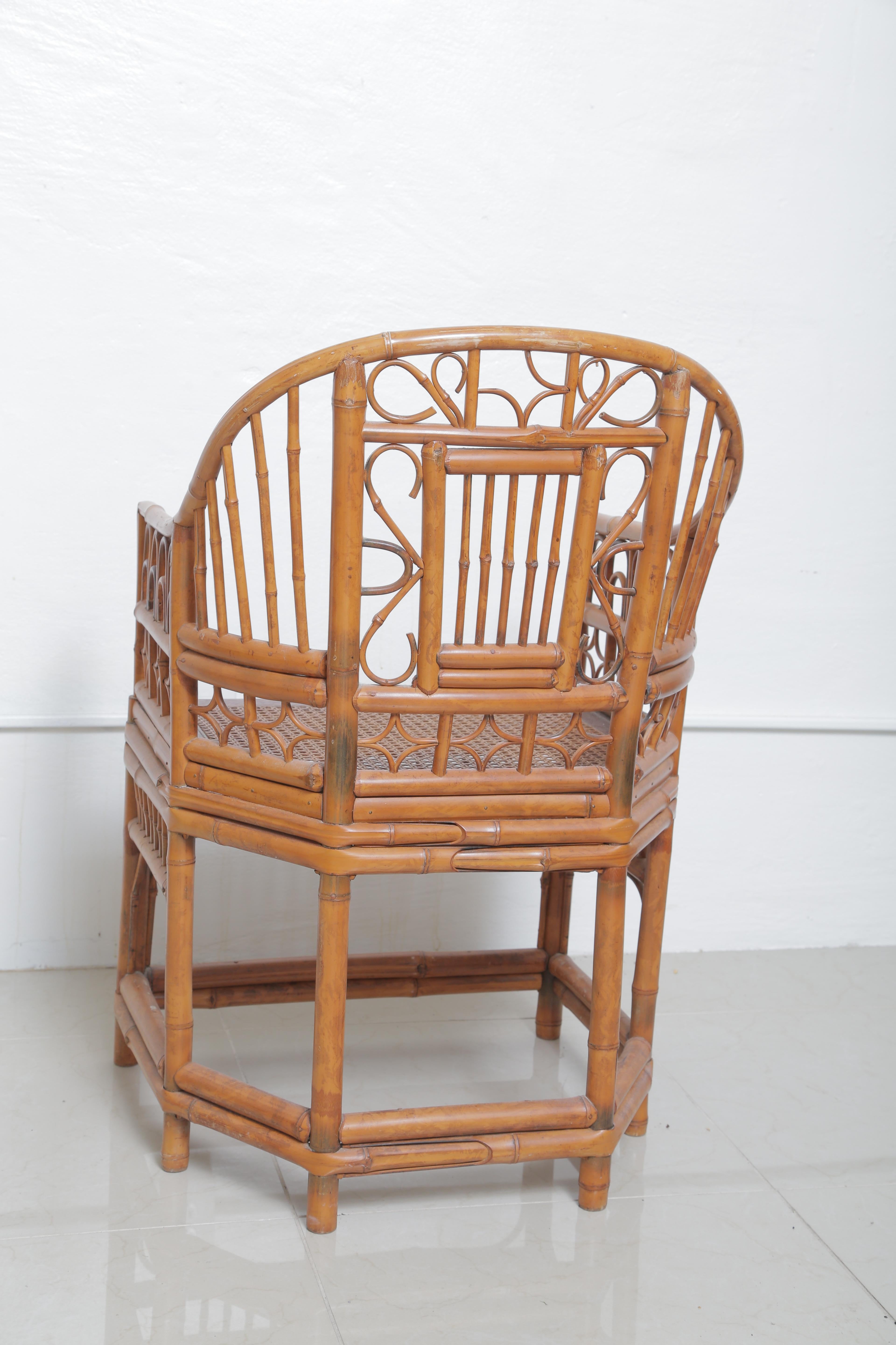 Beautiful Pair of Vintage English Regency Bamboo Chairs 2