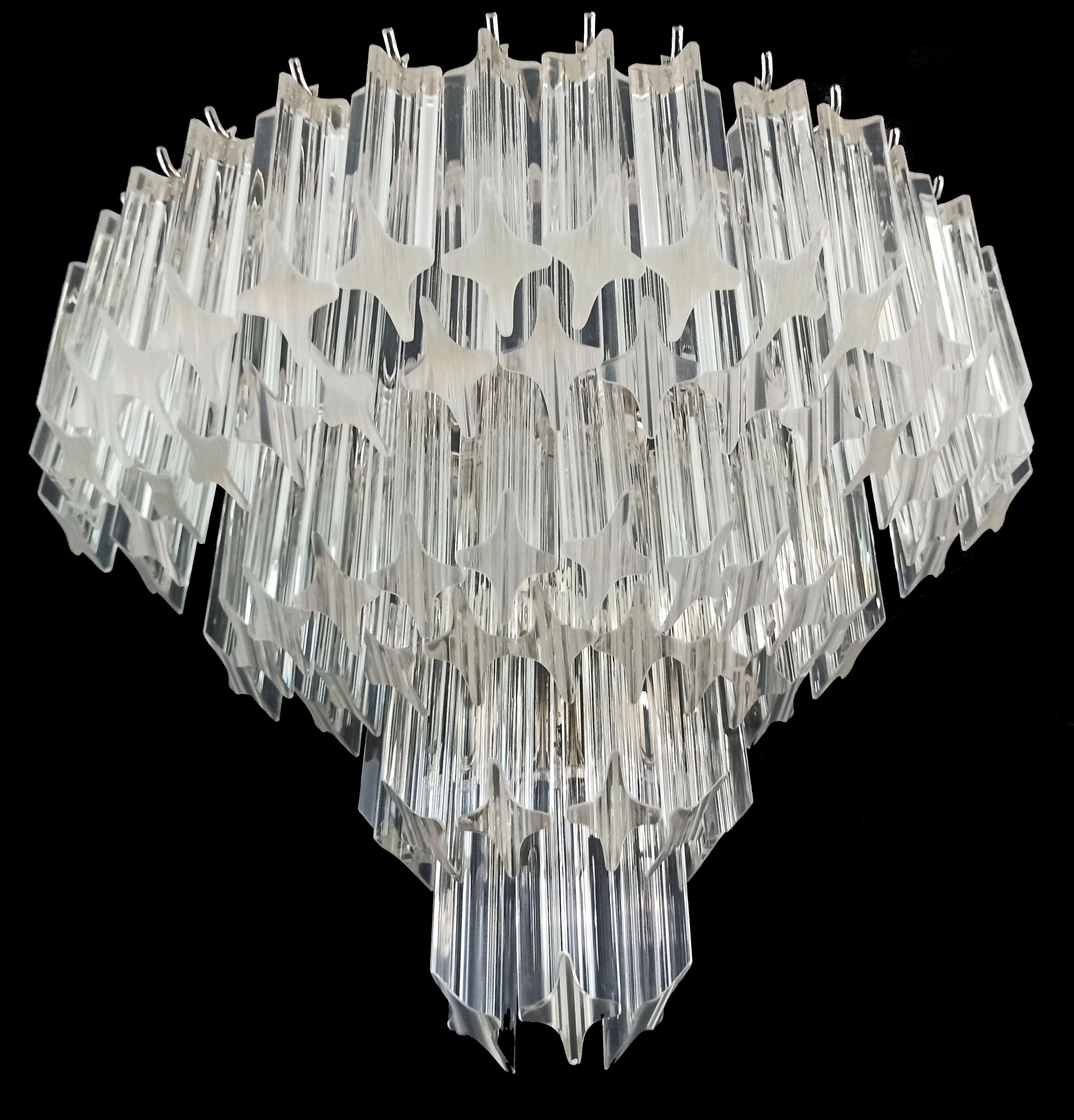 Beautiful Pair of vintage Murano wall sconce – 63 trasparent quadriedri For Sale 6
