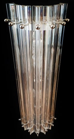 Beautiful Pair of Vintage Murano Wall Sconce – Iridescent Triedri Glass, Murano