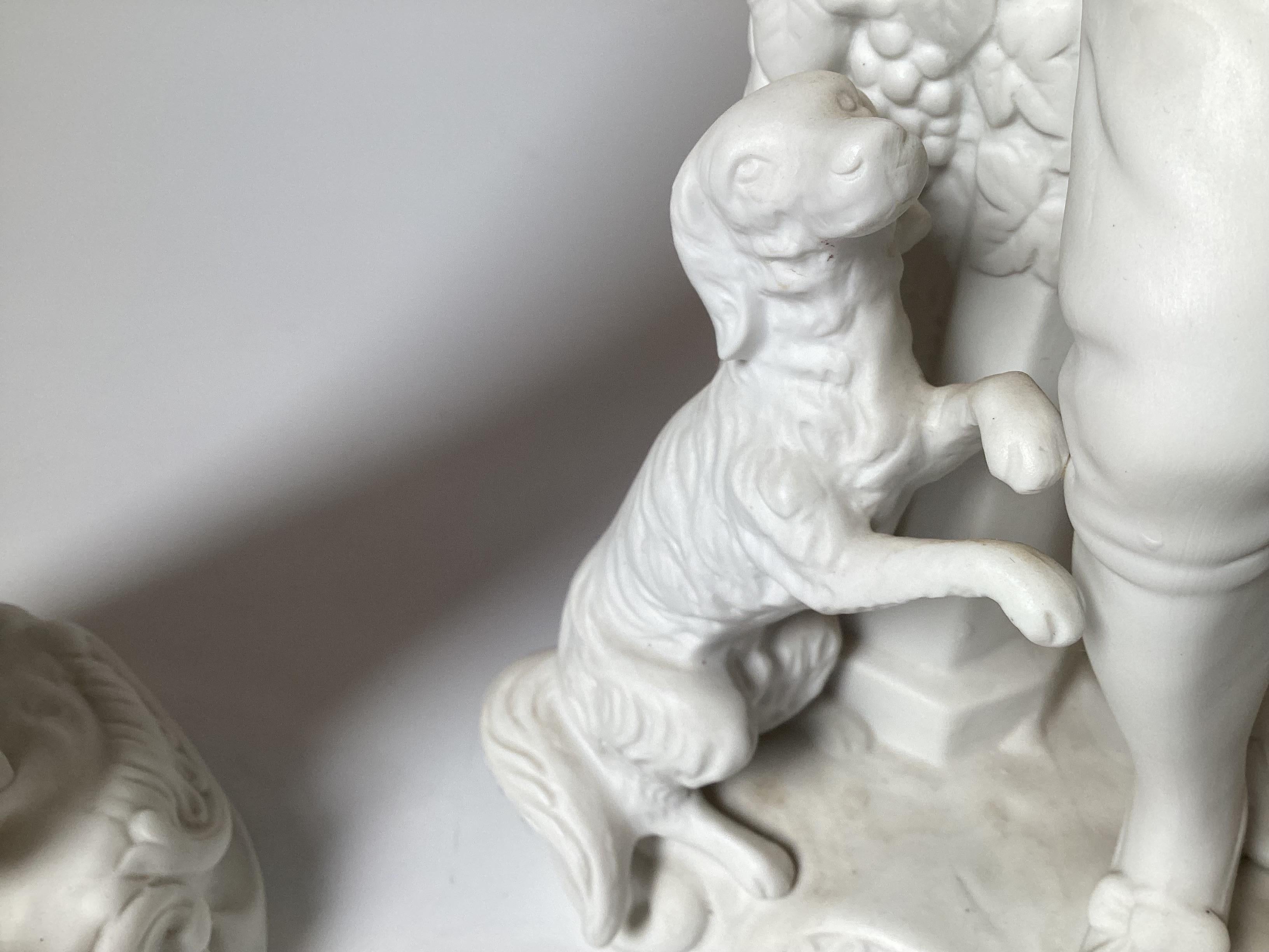Beautiful Pair of White Porcelain Parian Figures For Sale 5