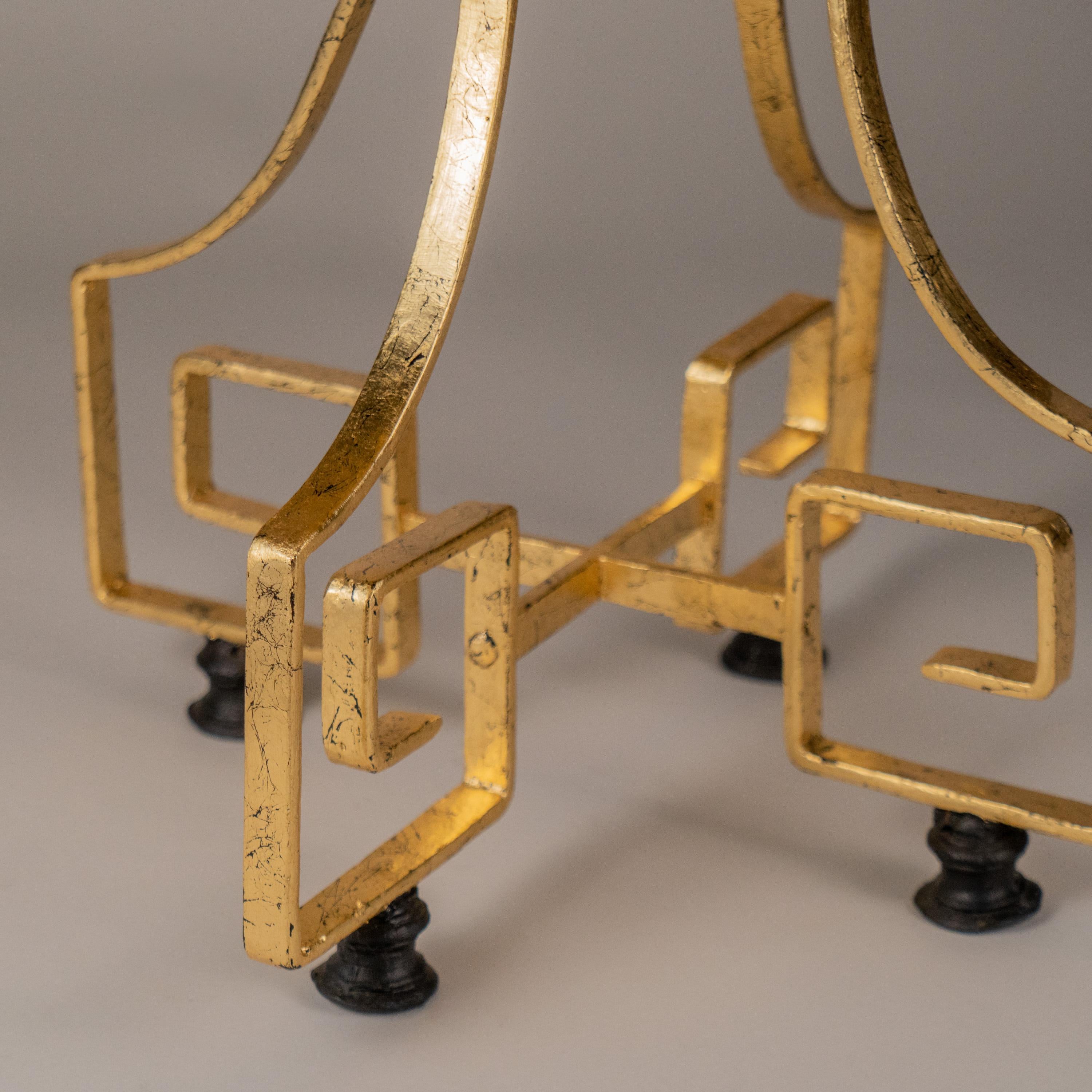 Beautiful Pair of Wrought Iron and Glass Side Tables Attributed to Arturo Pani For Sale 1