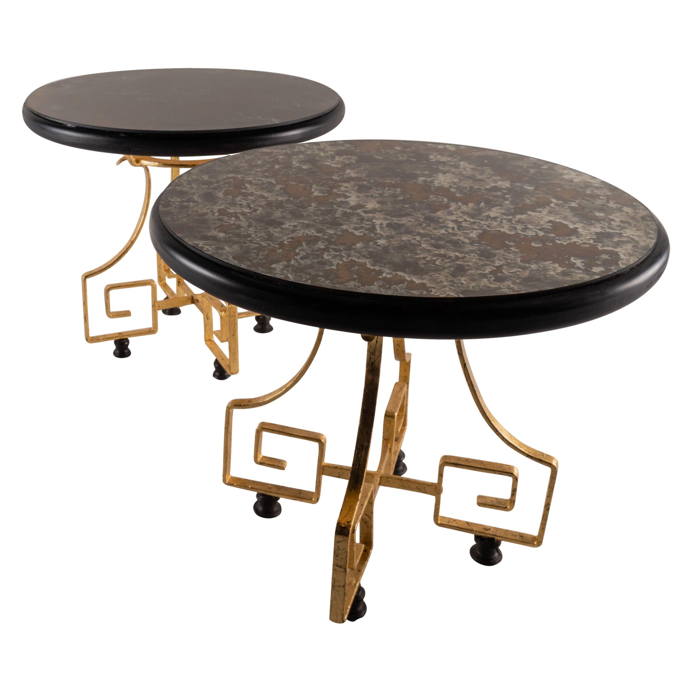Beautiful Pair of Wrought Iron and Glass Side Tables Attributed to Arturo Pani For Sale