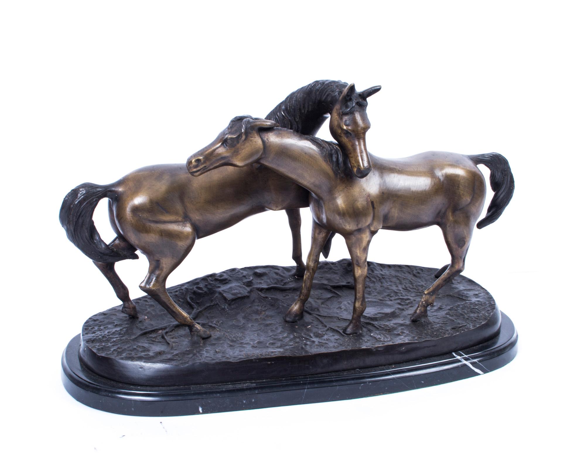 Pair of Thoroughbred Horses Bronze Sculpture 6