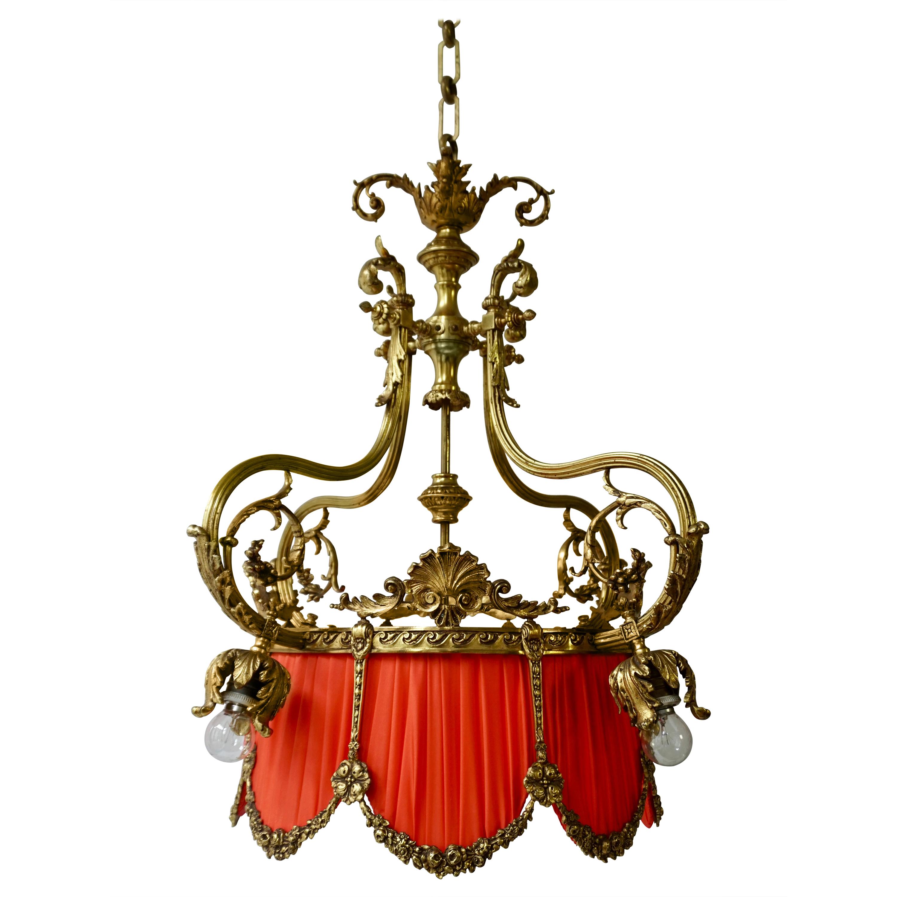Beautiful Palatial Bronze Chandelier in the Shape of a Crown