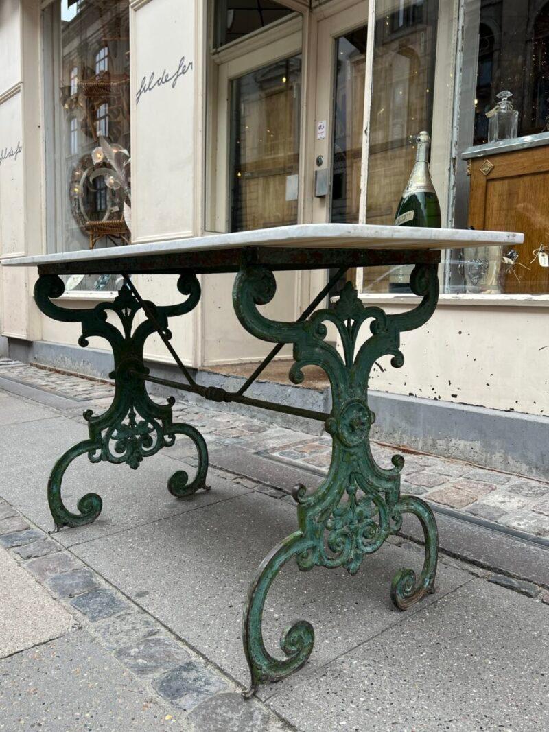 Iron Beautiful Pale Marble and Cast iron Console Table