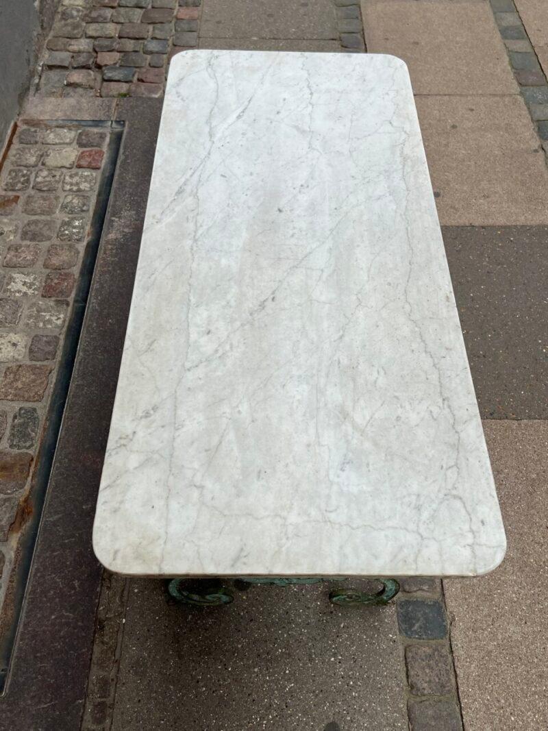Beautiful Pale Marble and Cast iron Console Table 3