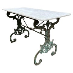 Beautiful Pale Marble and Cast iron Console Table