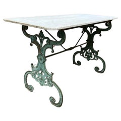 Beautiful Pale Marble and Cast iron Console Table