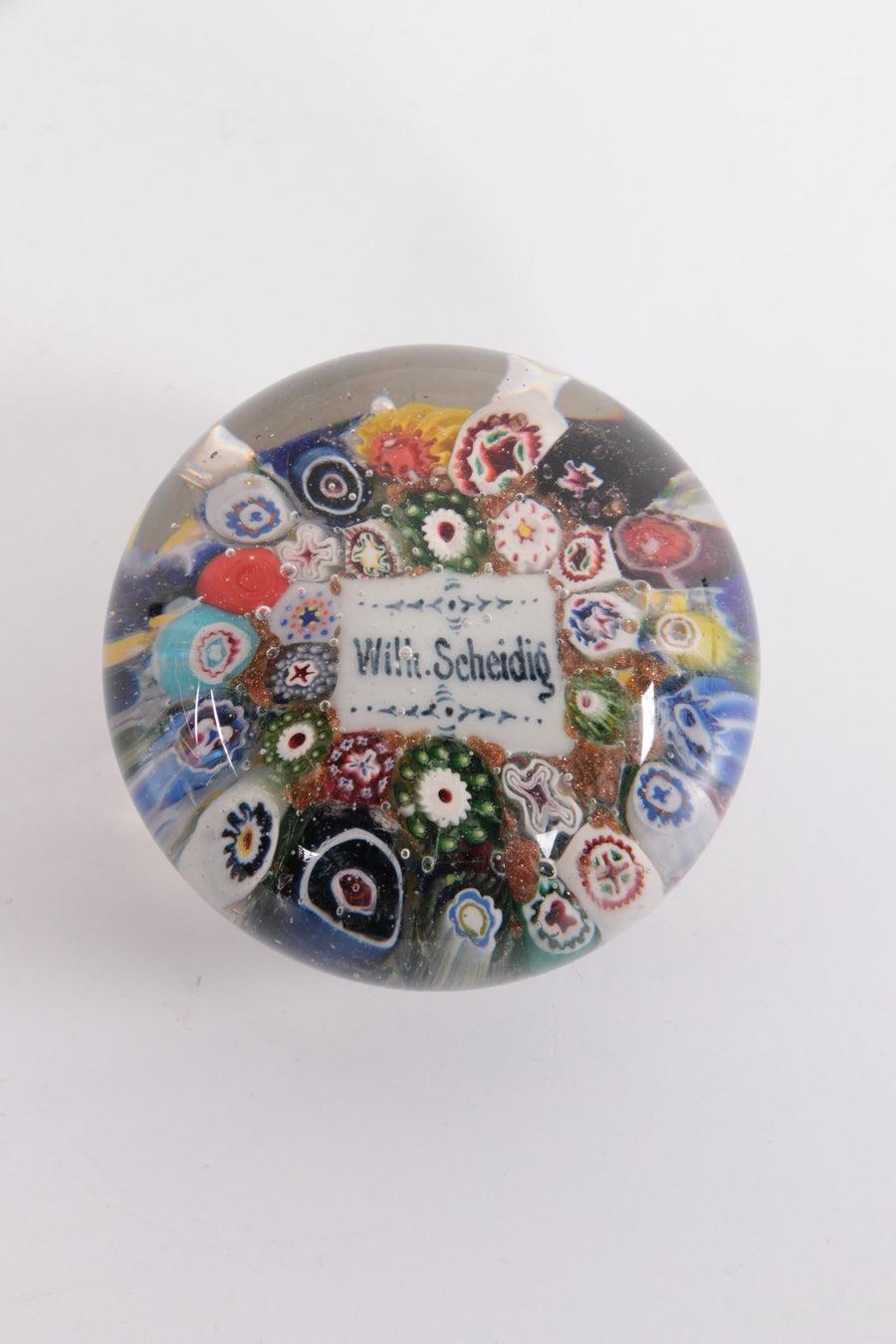Beautiful Paperweight with the Name Wilh Scheidig in it, 1900



Additional information: 
Dimensions: 6 W x 6 D x 4 H cm 
Period of Time: 1900
Condition: Good
