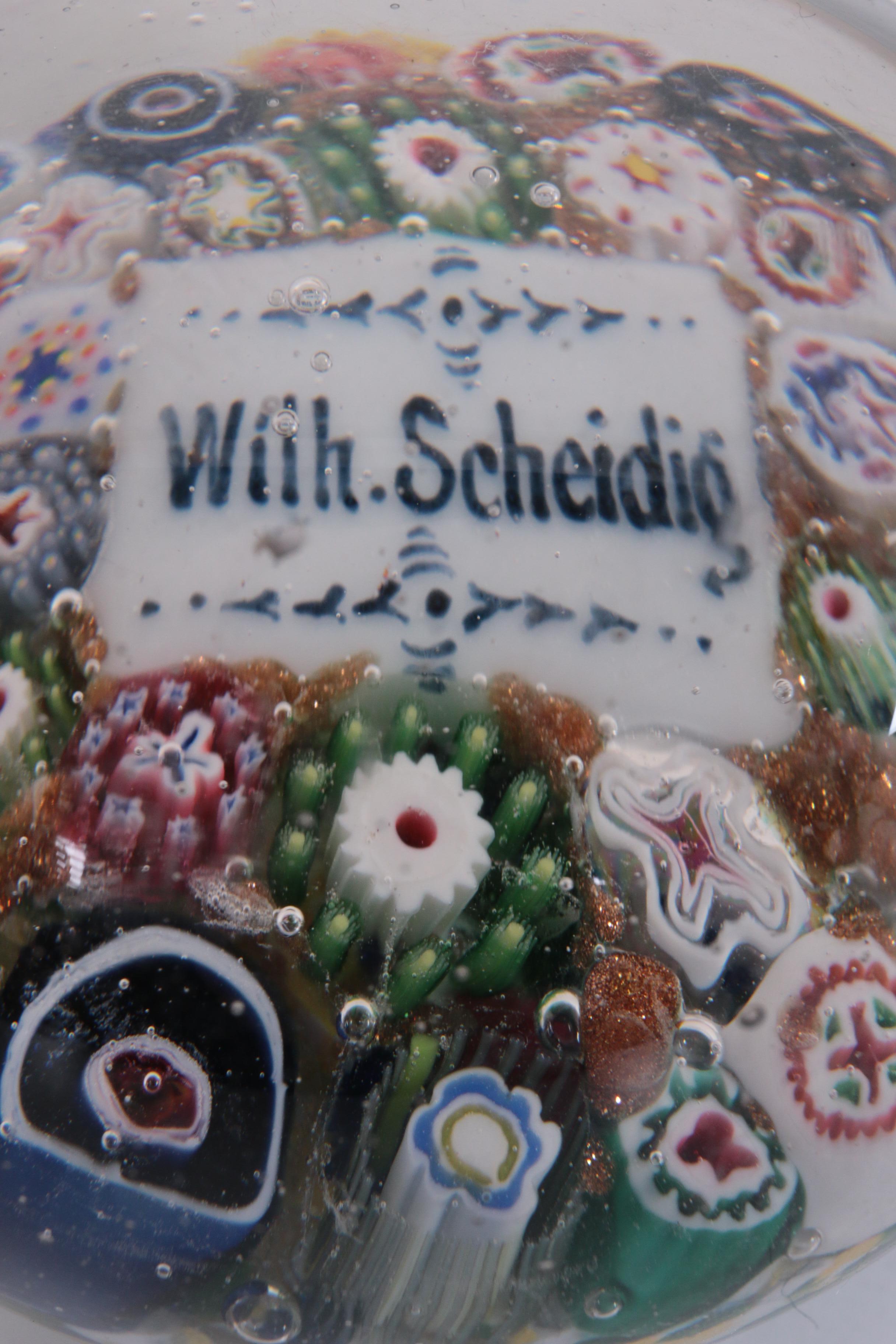19th Century Beautiful Paperweight with the Name Wilh Scheidig in it, 1900 For Sale