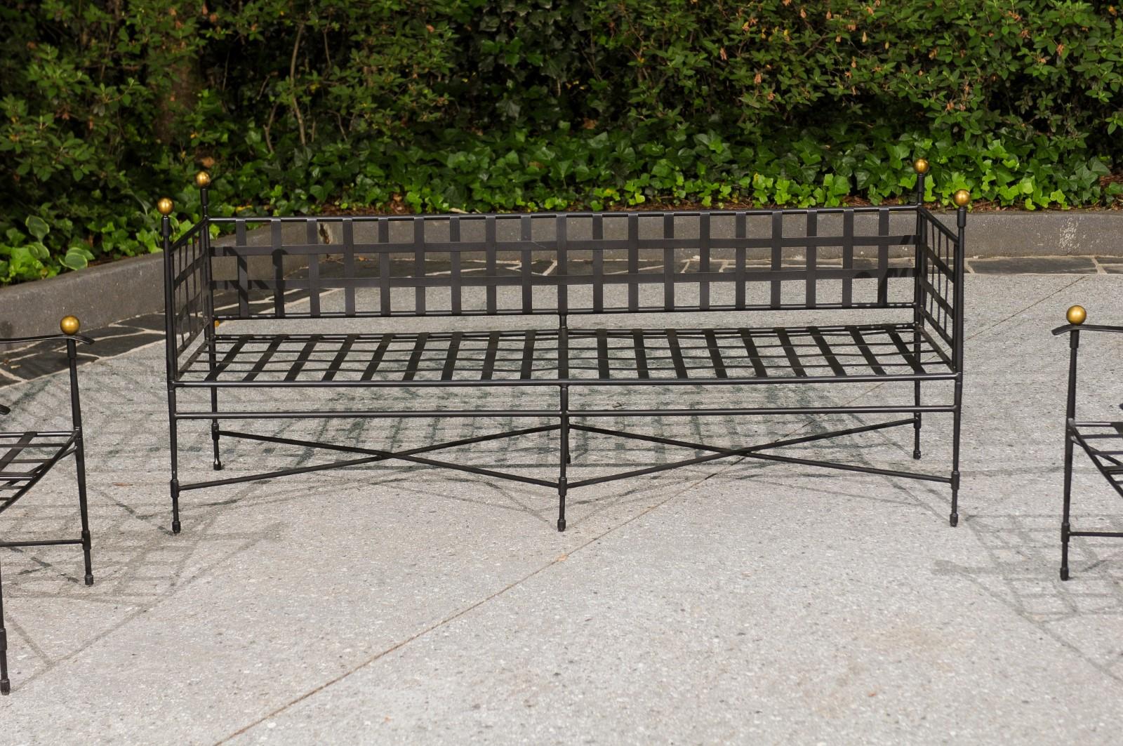 Wrought Iron Beautiful Papperzini for Salterini Style Amalfi Seating Set by Janus Et Cie