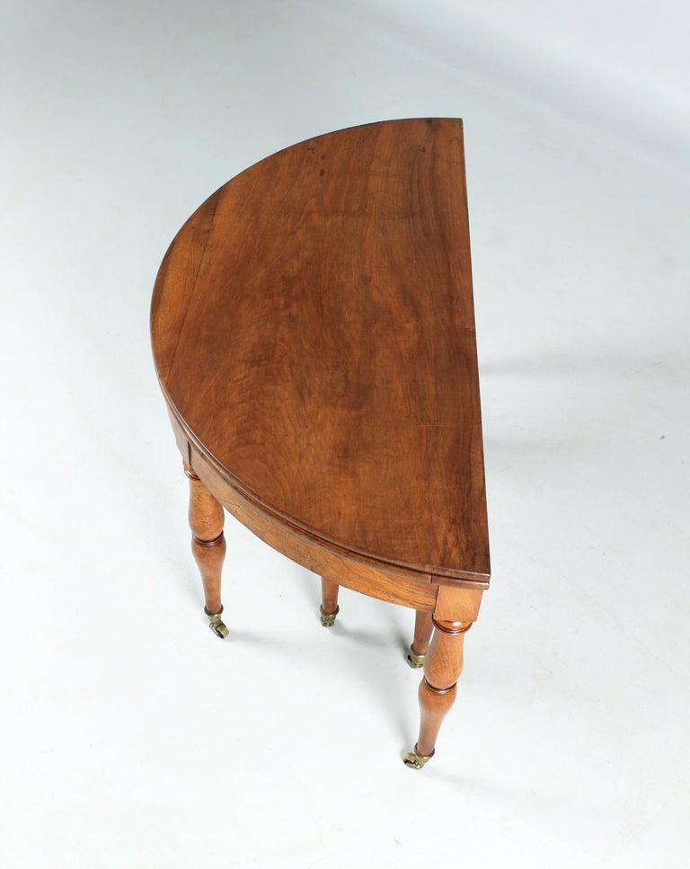 Beautiful Patina Demi-Lune Dining Table, Walnut, Round, Extendable, c ...