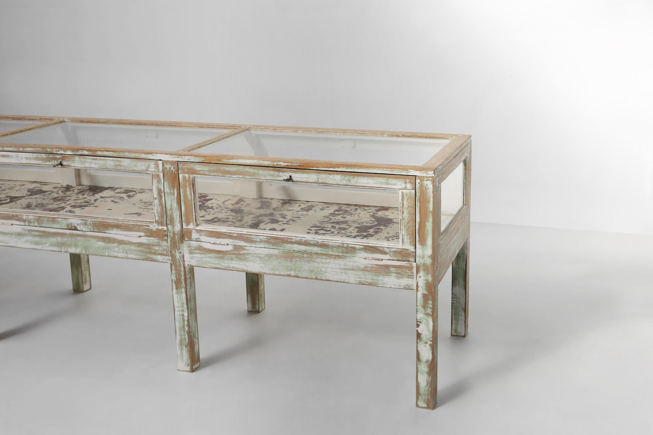 Magnifique grande vitrine rustique en chêne patiné, France ca. 1900 en vente 9