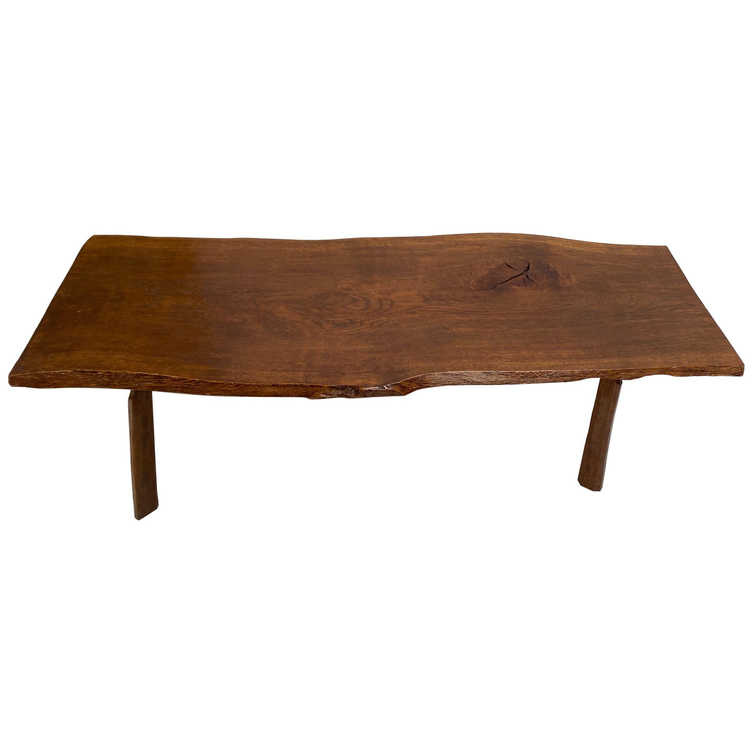 Beautiful Patinated Rustic Oak Tree Trunk Coffee Table, The Netherlands, 1960s For Sale