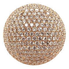 Pave Diamond and Rose Gold Dome Ring