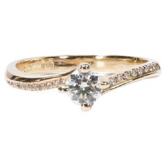 Beautiful Pave Ring with 0.39 Ct Natural Diamonds, AIG Certificate