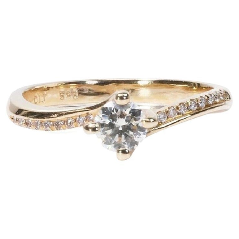 Bague En Or 18 Carats Avec Diamants – Occasion, Taille 52, Or Jaune, 2,13 G – Pièce Unique Et élégante