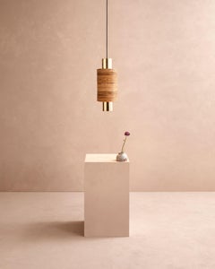 Beautiful Pendant Brass and Rattan Light