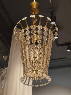 Schöner Anhänger aus Messing mit Blumendekor, Schwedische Moderne 1950er Jahre.