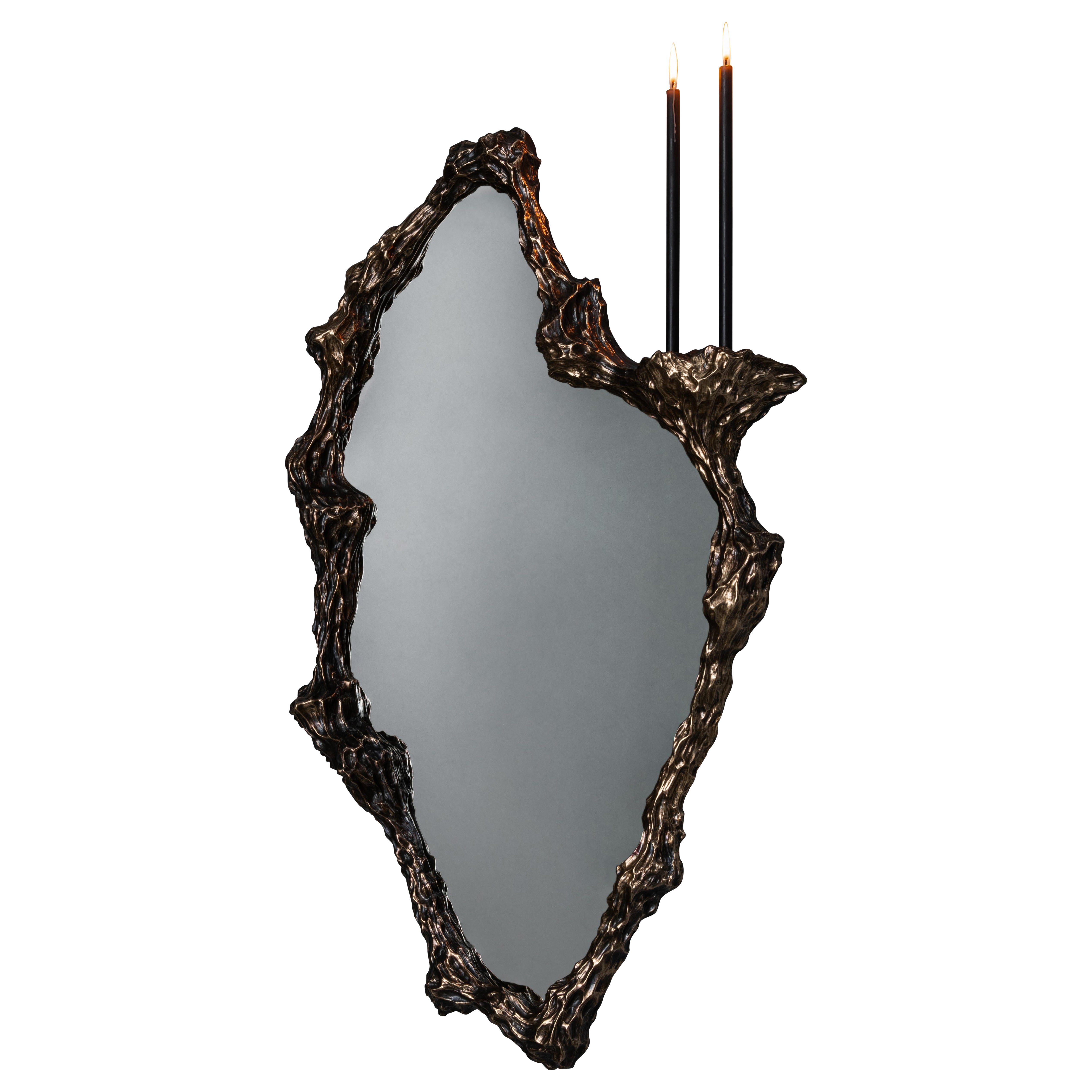 Miroir « Beautiful People IV » en acier inoxydable, par William Guillon