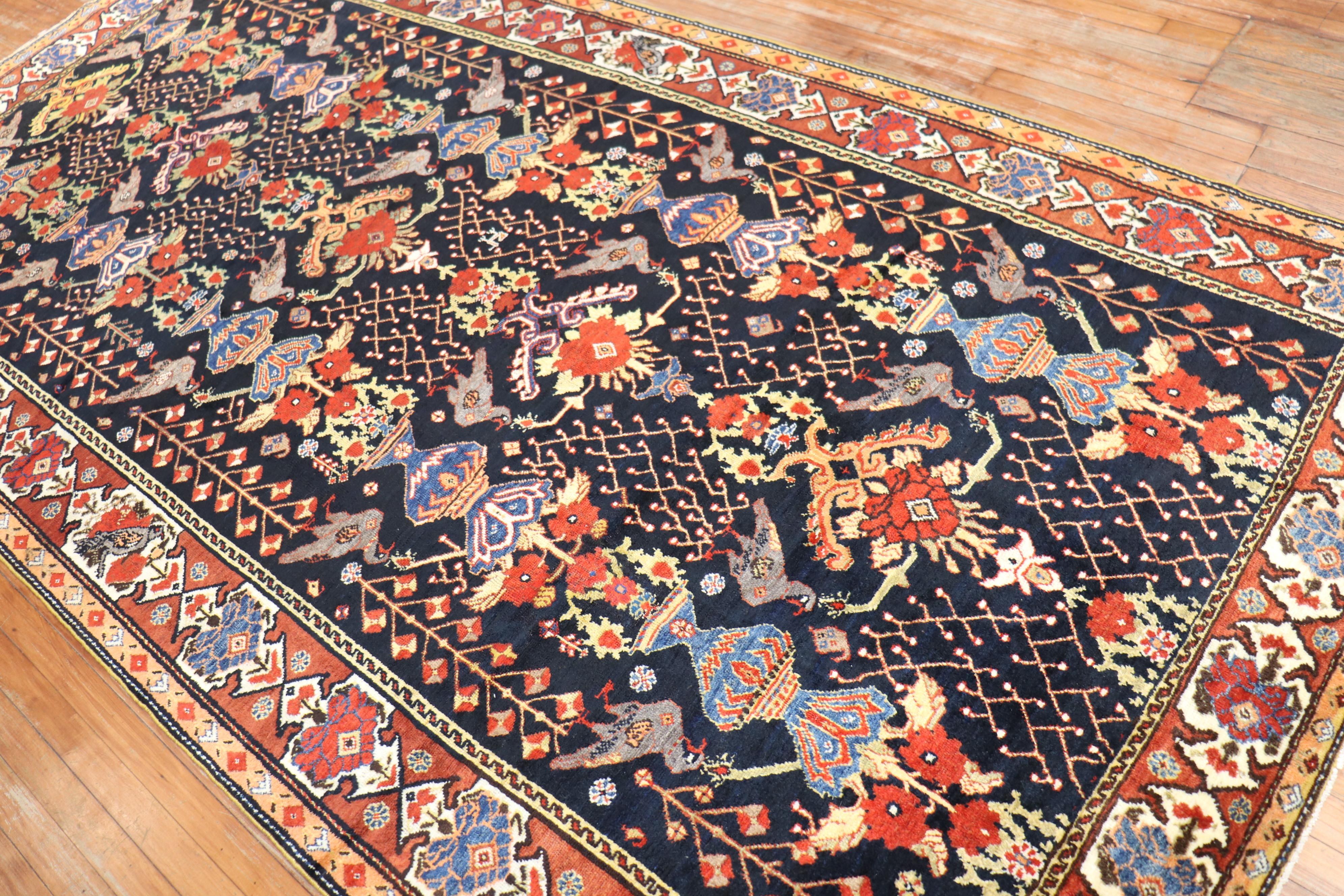 20th Century Beautiful Persian Bakhtiari Gallery Size Rug For Sale