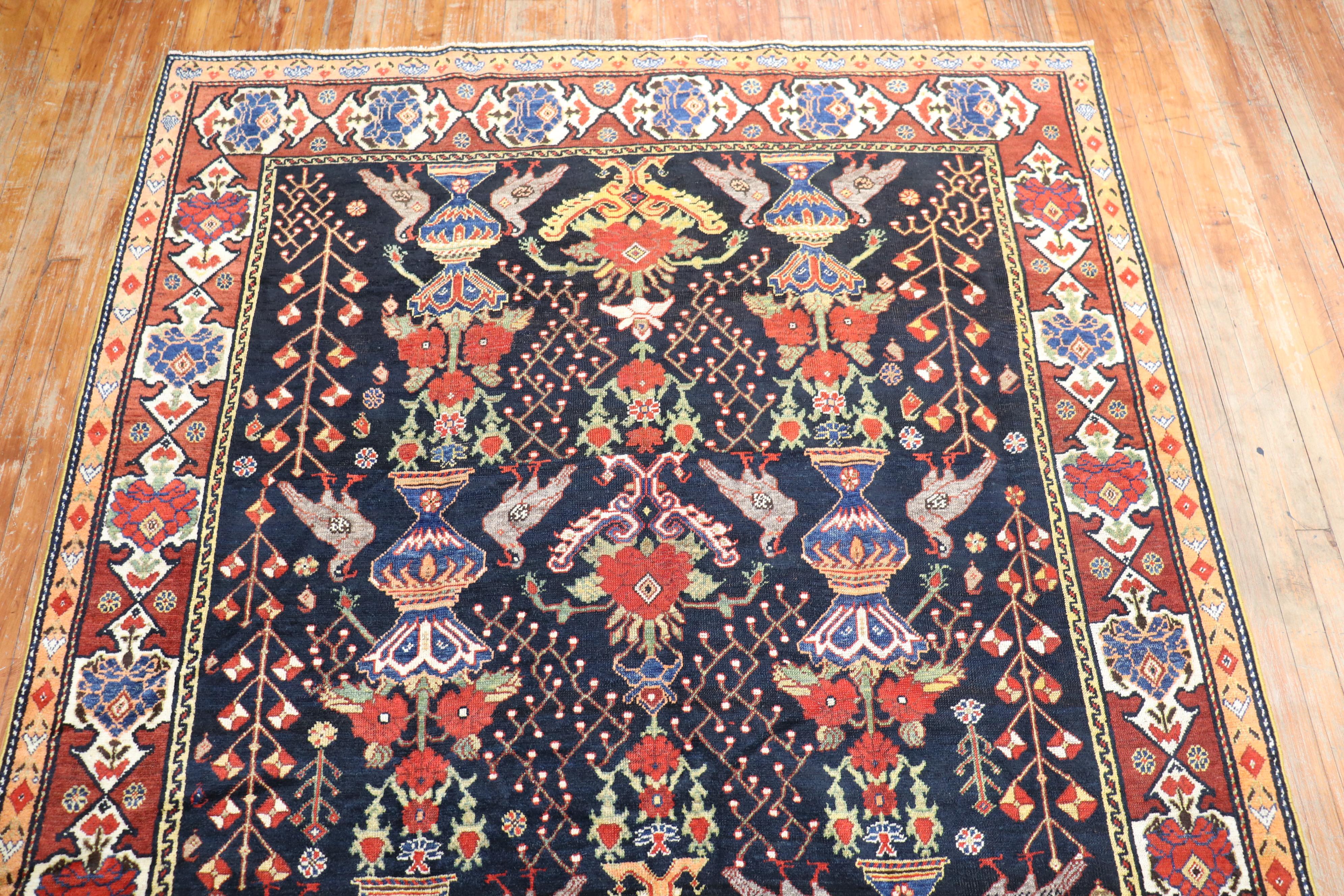 Beautiful Persian Bakhtiari Gallery Size Rug For Sale 2
