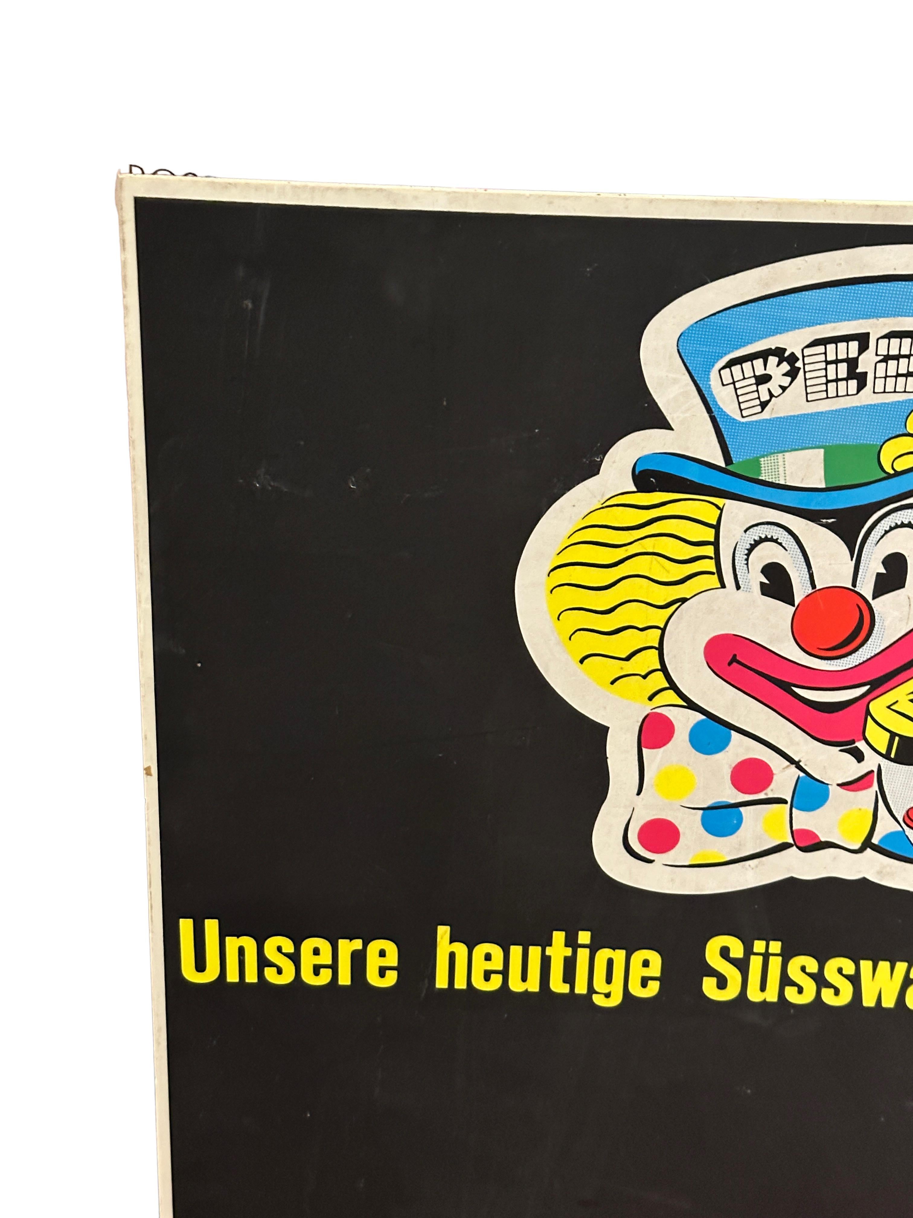 Modern Beautiful Pez Dispenser Popart Clown Advertising Chalkboard Vintage Austria 1970 For Sale
