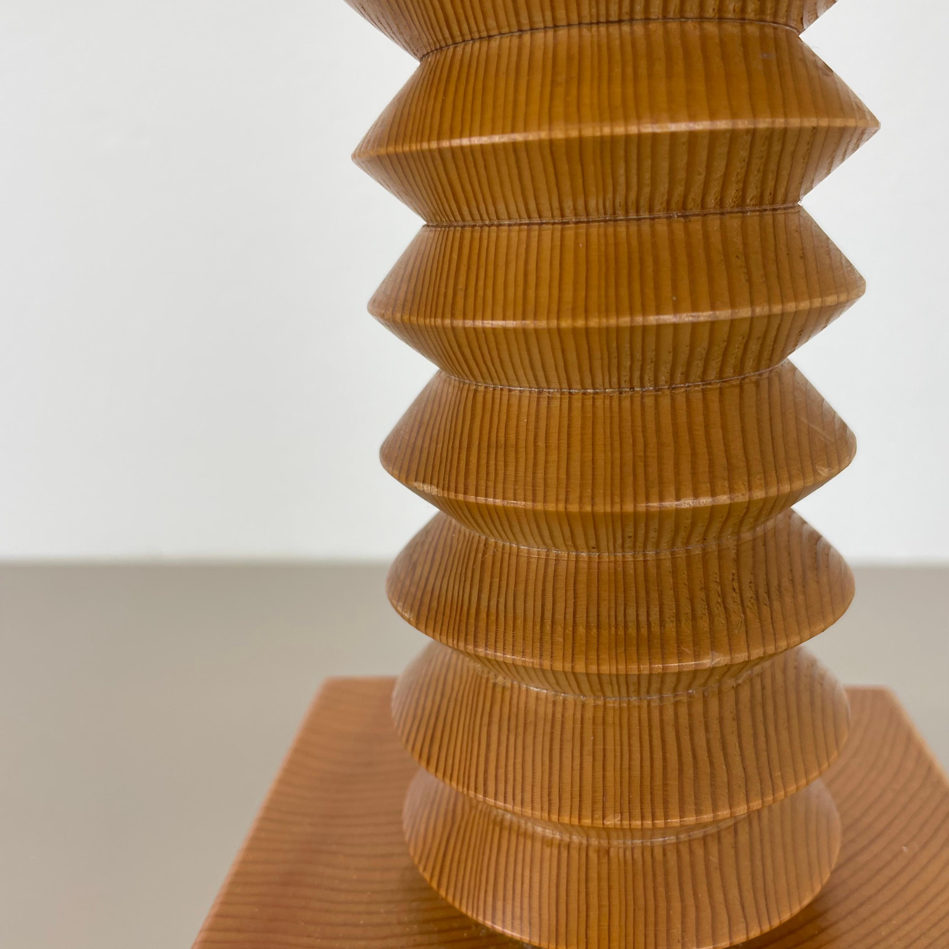 beautiful Pierre CHAPO Style solid pine wood CUBIC table light, Sweden 1970s For Sale 9