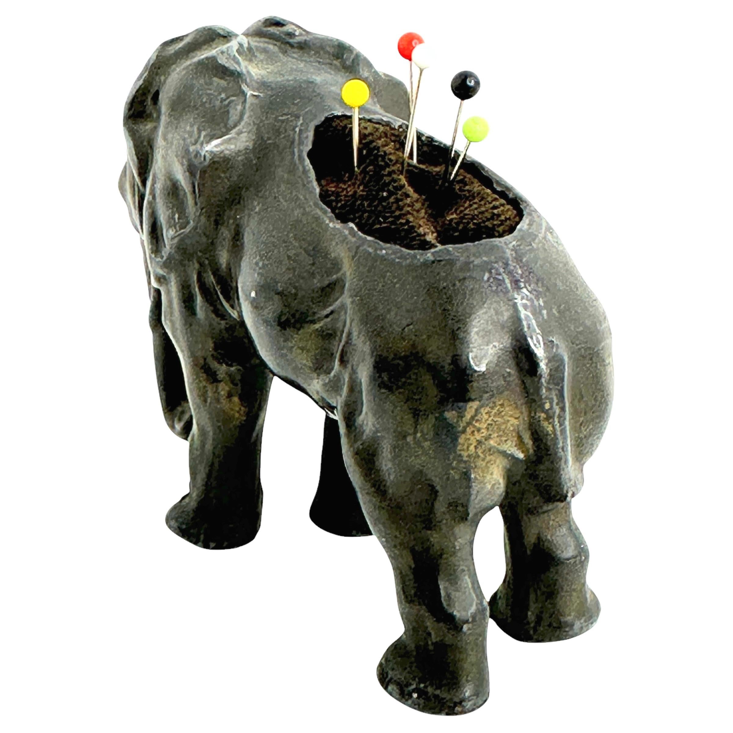 19th Century Beautiful Pincushion Elephant Figure 19th C. 1890s, Austria For Sale