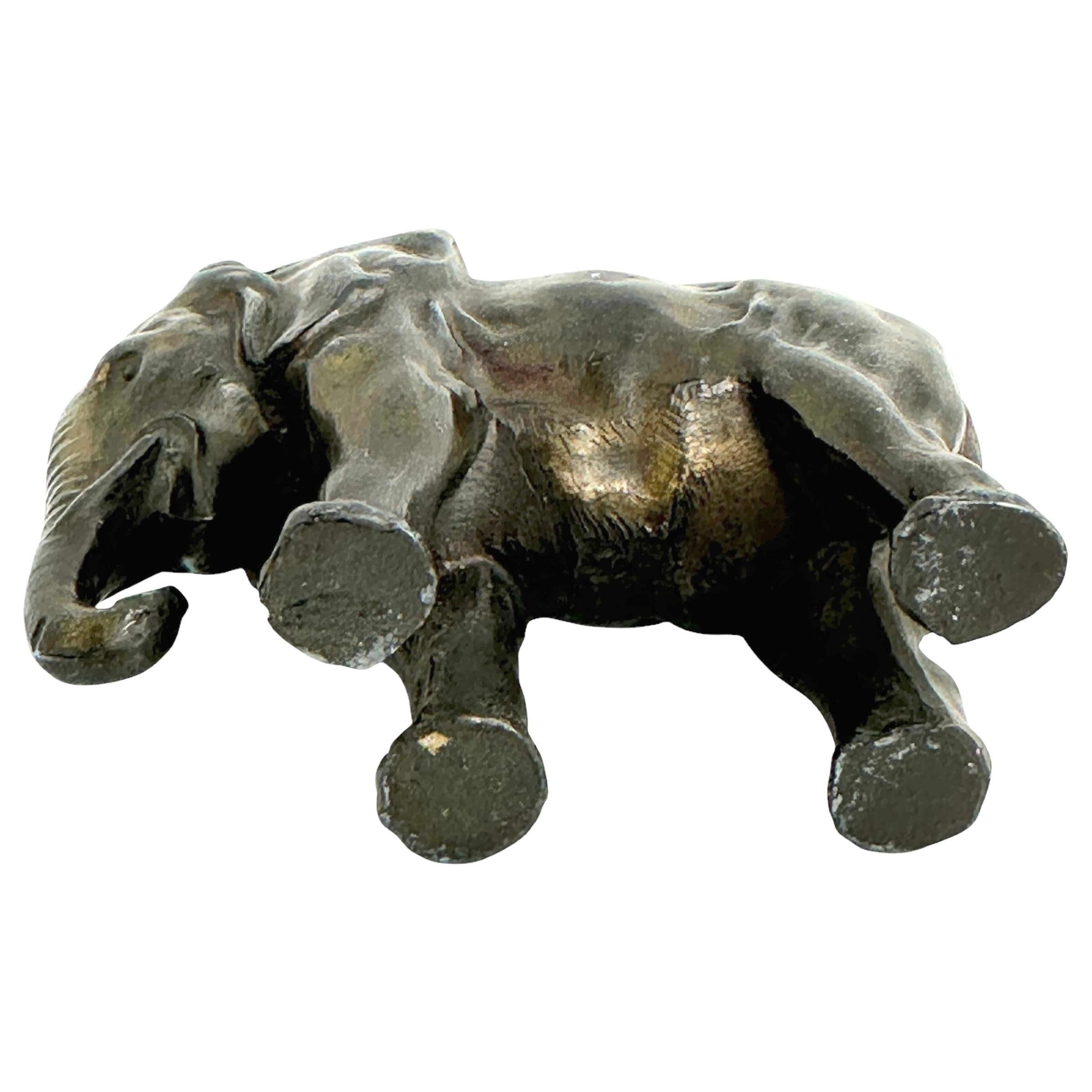 Metal Beautiful Pincushion Elephant Figure 19th C. 1890s, Austria For Sale