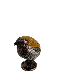 Beautiful Pincushion Needle Stand Bird Figurine 19th C. 1890s, Austria