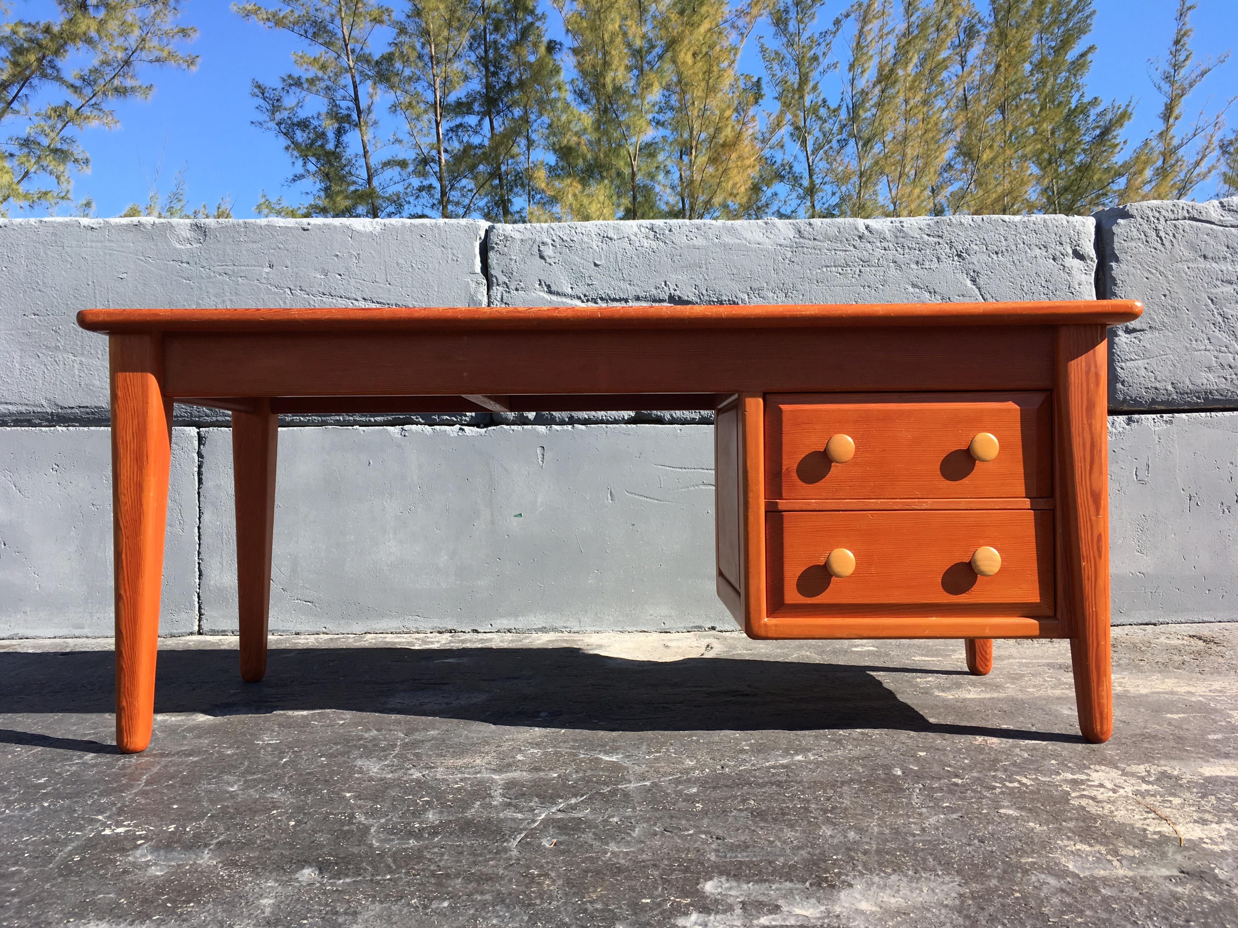 Beautiful Pine Craftsman Desk Prouve Chapo Style For Sale 1