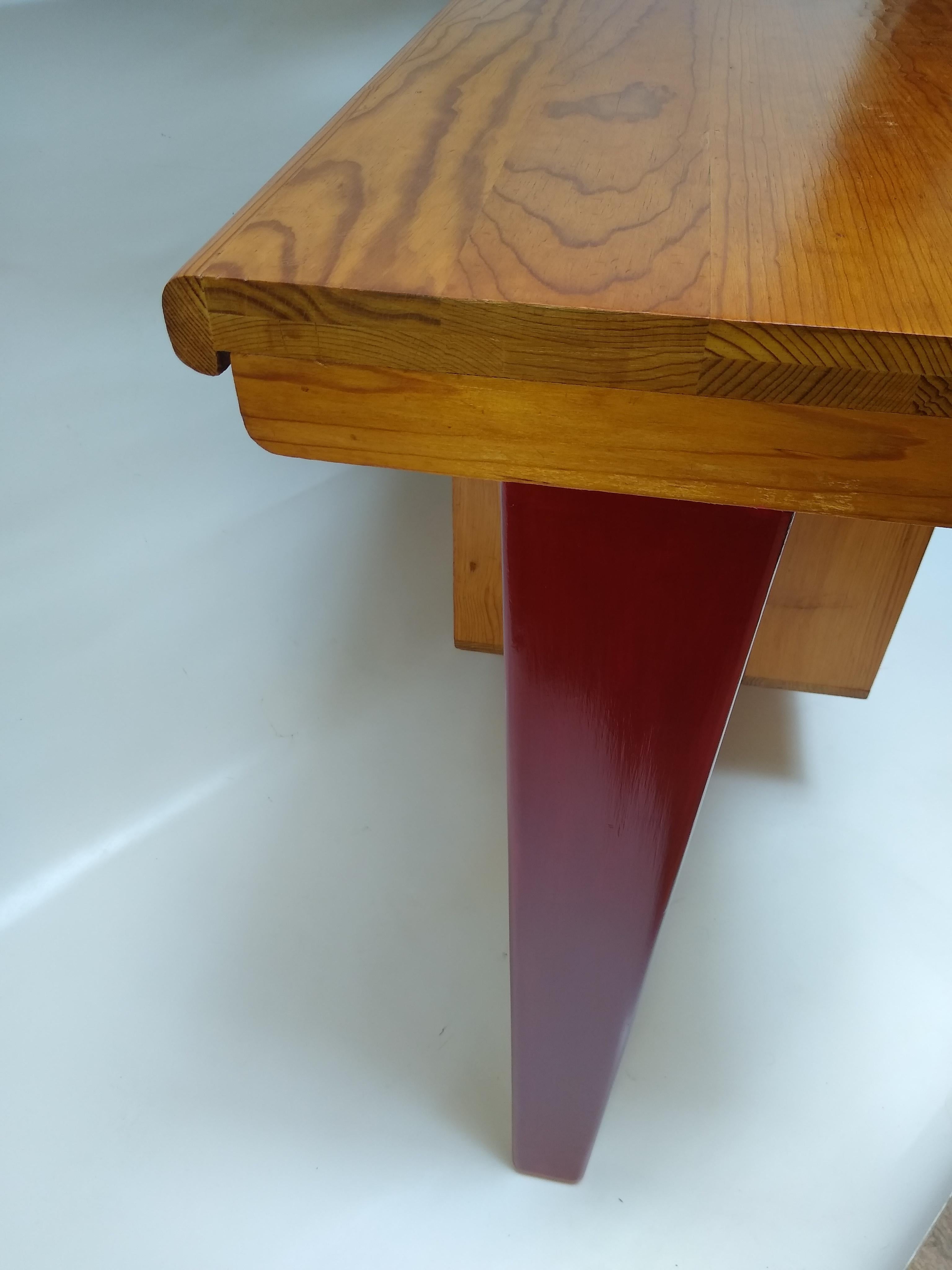 Beautiful pinewood compact writing desk by Michael Van Beuren for 