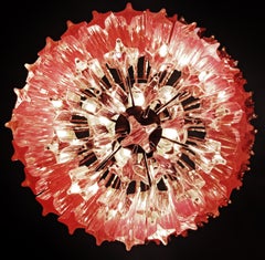 Beautiful Pink Murano glass chandeliers - 112 pink quadriedri